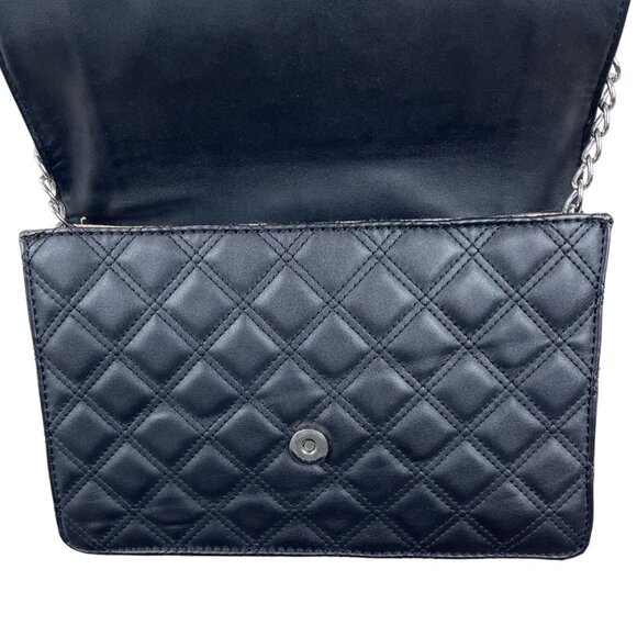 Guess Matte Black Quilted Pattern Chain Strap Crossbody Purse Sz S - Picture 6 of 12